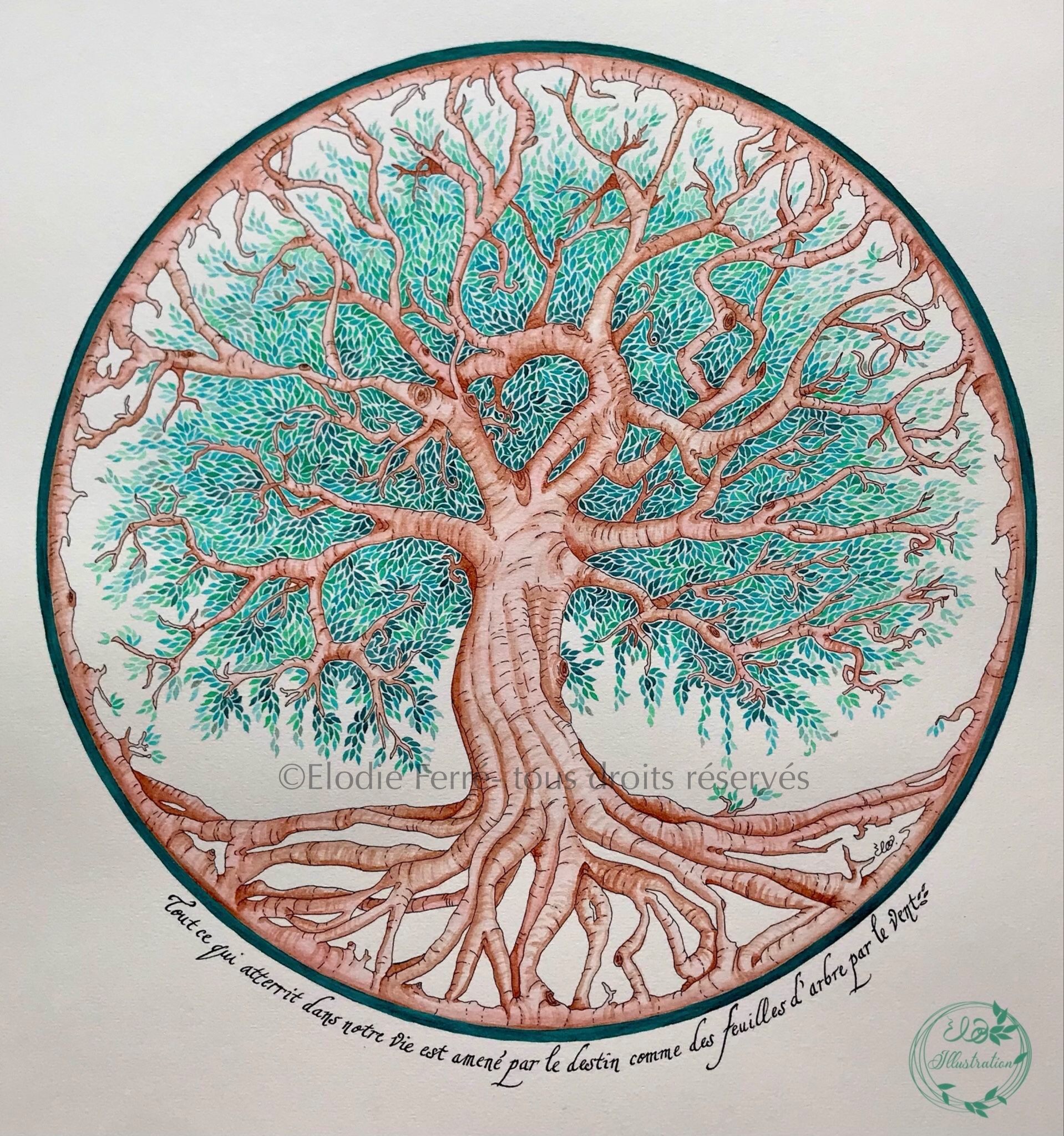 Aquarelle Arbre de Vie Aquarelle Arbre de Vie