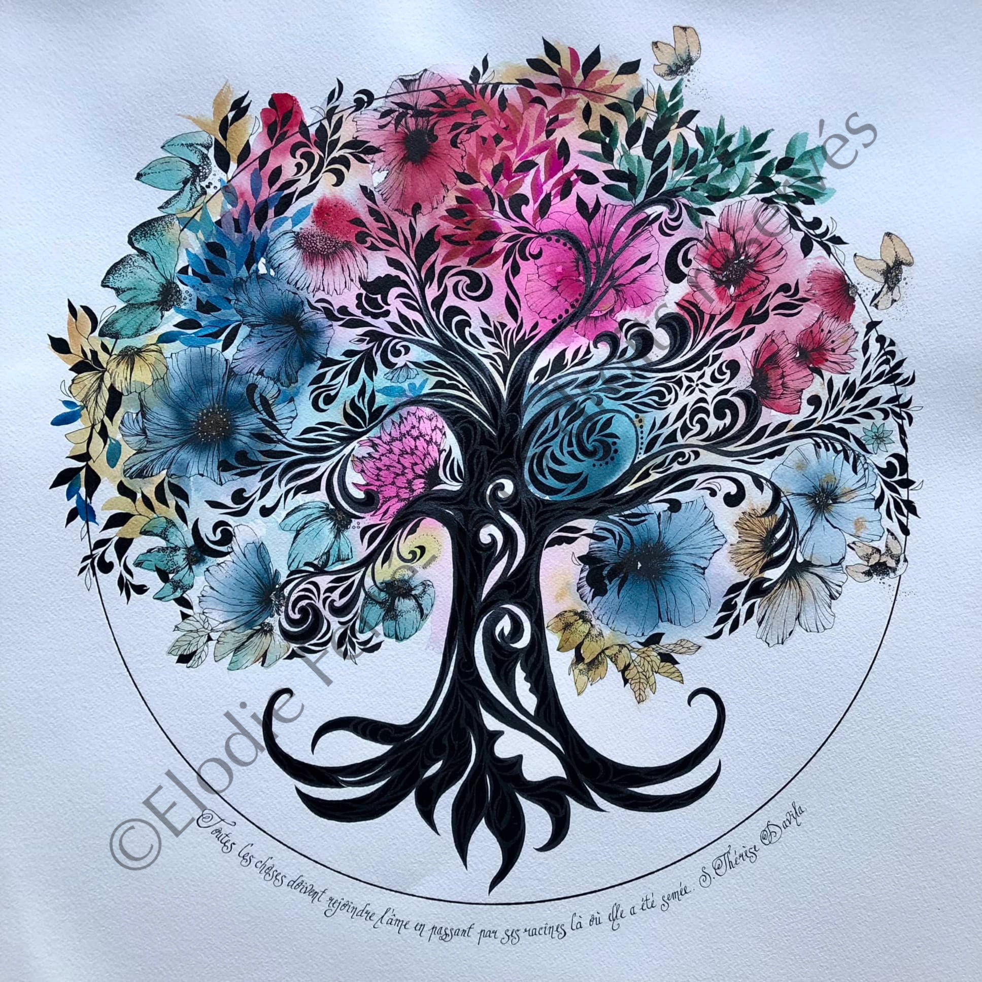 Aquarelle Arbre de Vie Aquarelle Arbre de Vie